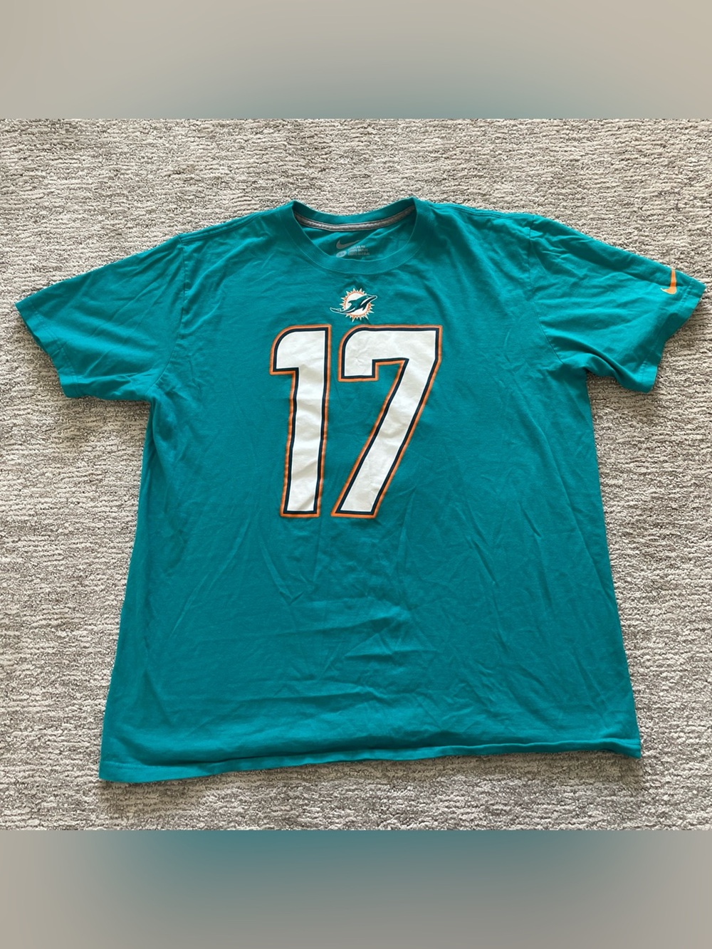 Nike Miami Dolphins Men’s XL Ryan Tannehill Jersey T-Shirt Teal Short Sleeve